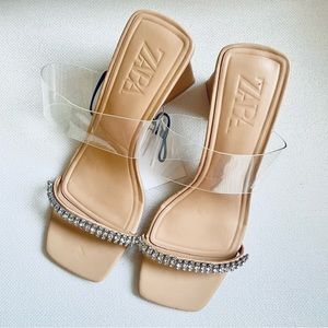 Zara 💛 VINYL HIGH-BLOCK-HEEL
SANDALS / NWT